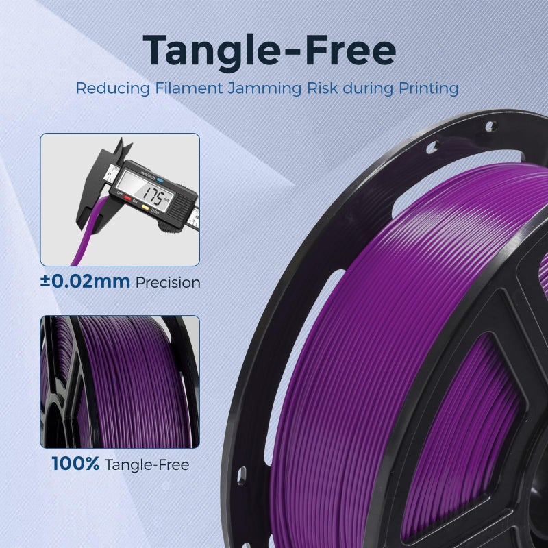 FLASHFORGE خيوط فلاشفورج PETG برو 1.75 مم بنفسجي، خيوط طابعة ثلاثية الأبعاد 1 كجم (2.2 رطل) بكرة، دقة أبعاد +/- 0.02 مم، خيوط الطباعة ثلاثية الأبعاد لأجزاء ميكانيكية متنوعة، أجزاء مقاومة للماء - Image 5